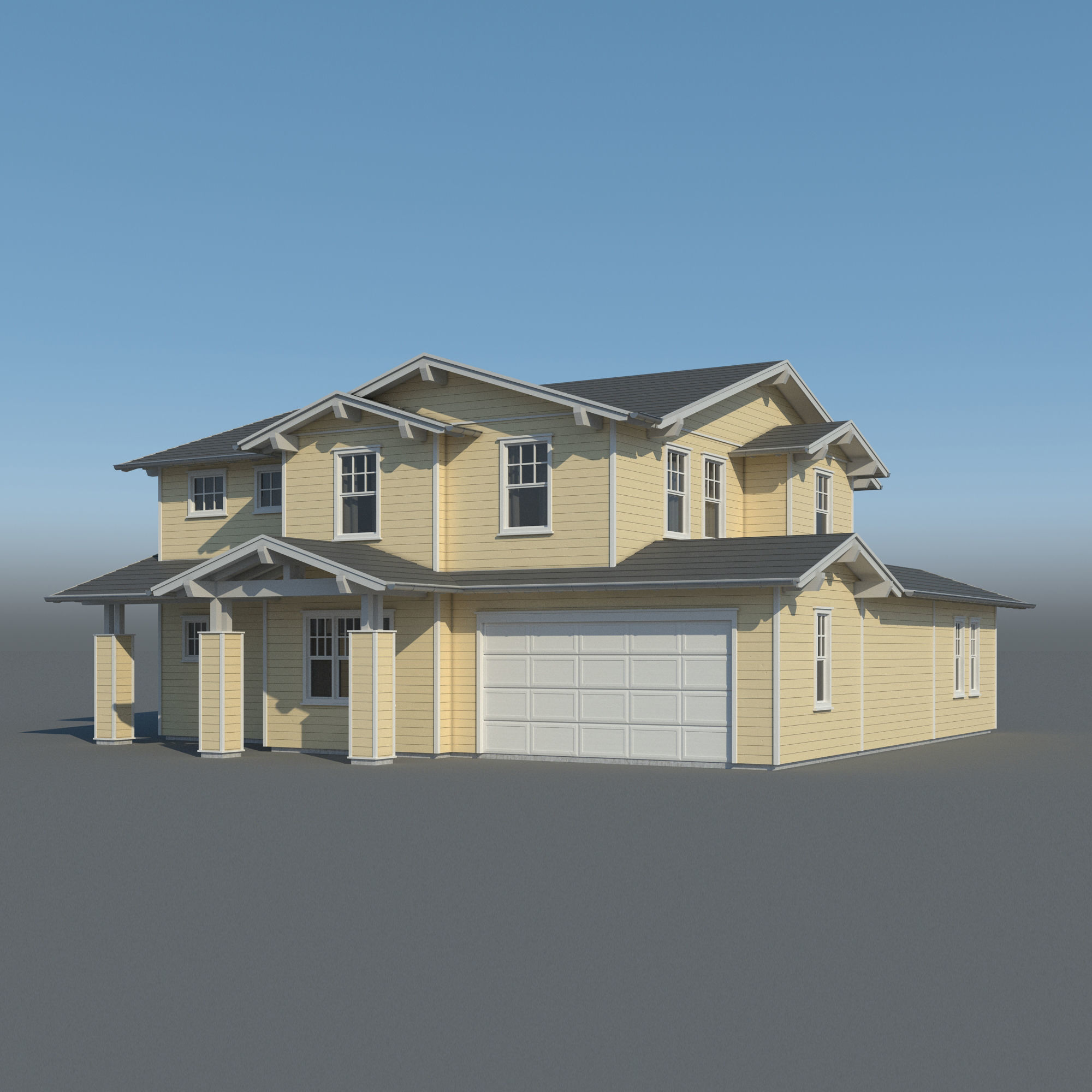 Generic House 002 3D model_10