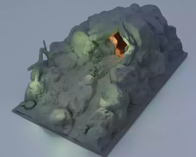 Troll Cave Tabletop Terrain 28 mm