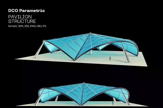 Architectural Tensile Structure 4 sides