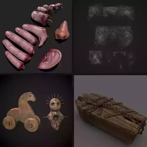 Halloween Prop Mix Five  3D Model Collection