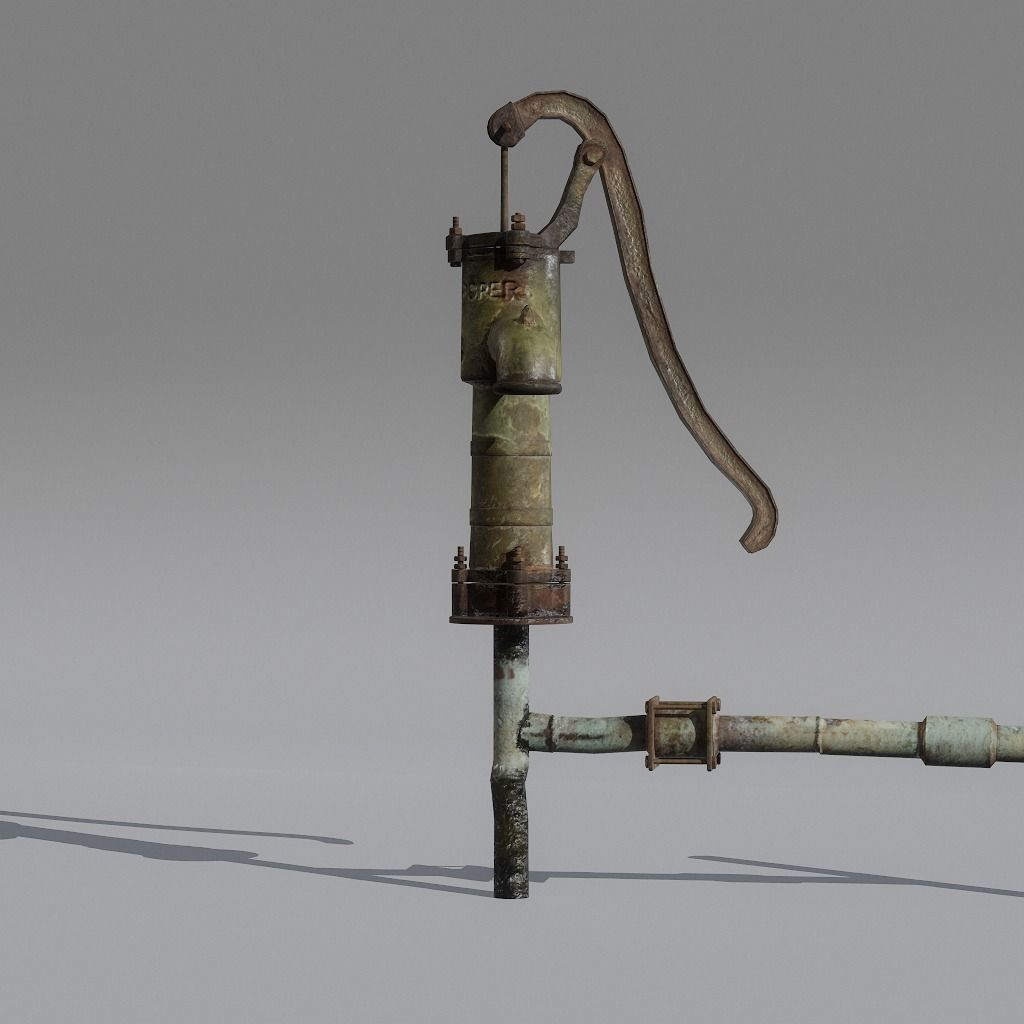 HandPump  Low-poly 3D model_5