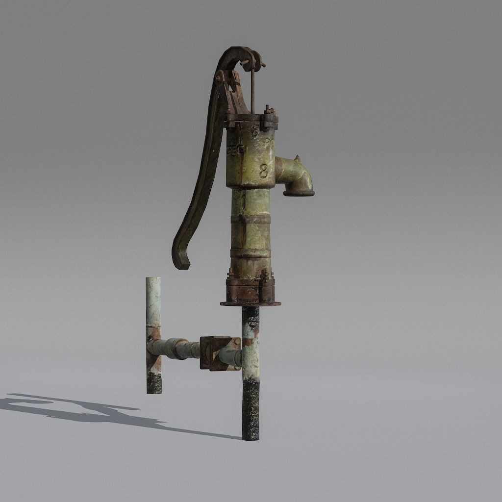 HandPump  Low-poly 3D model_13