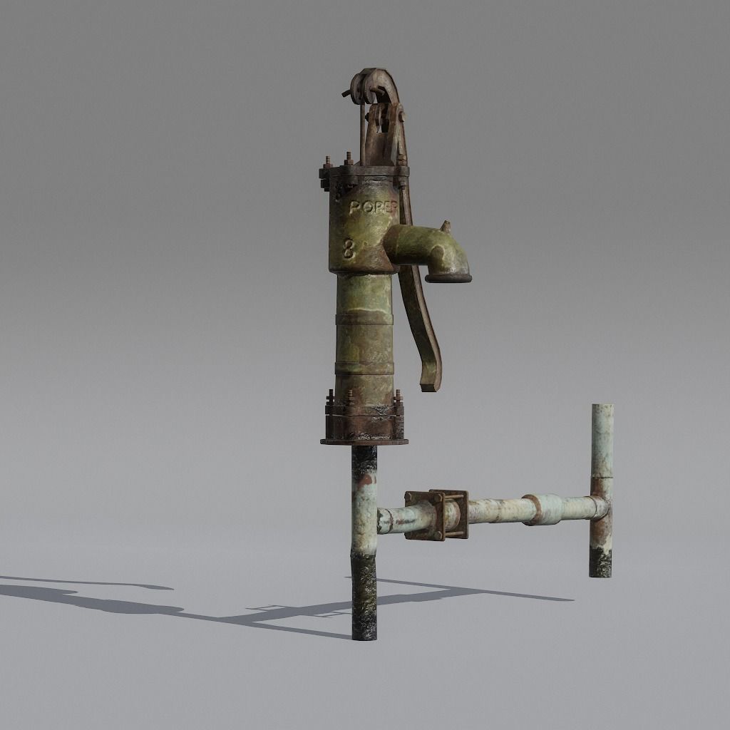 HandPump  Low-poly 3D model_9