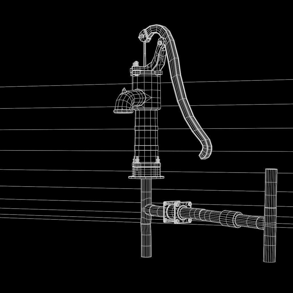 HandPump  Low-poly 3D model_26