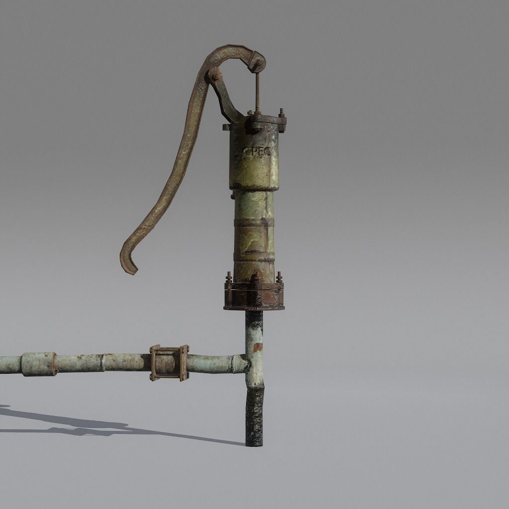 HandPump  Low-poly 3D model_17
