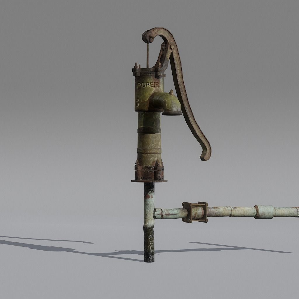 HandPump  Low-poly 3D model_7