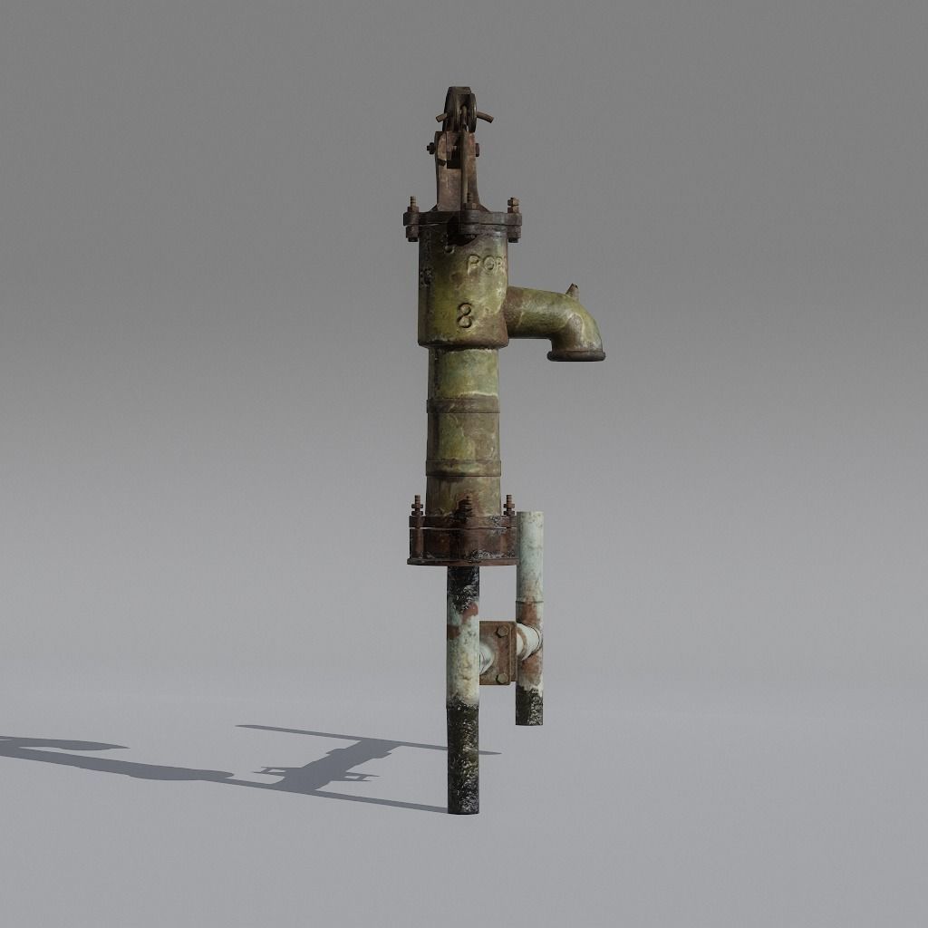 HandPump  Low-poly 3D model_11