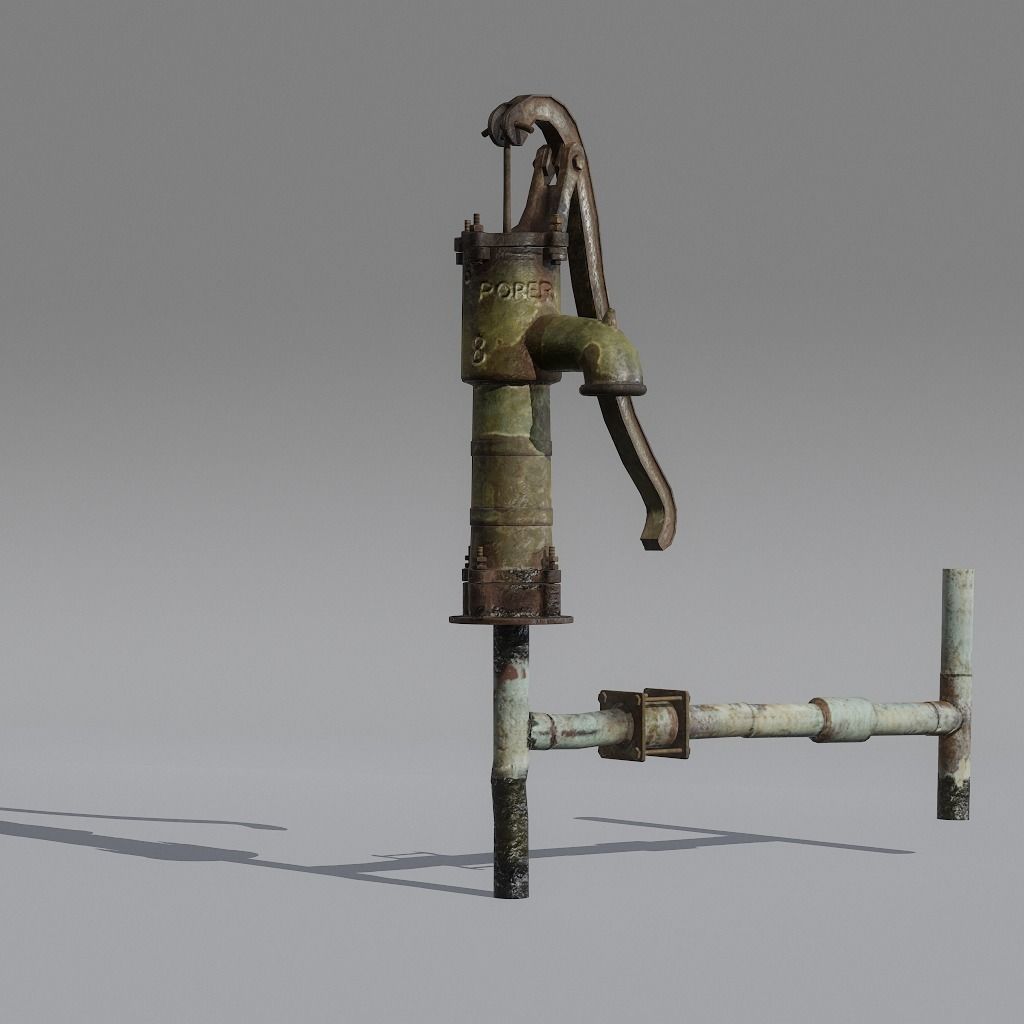 HandPump  Low-poly 3D model_8