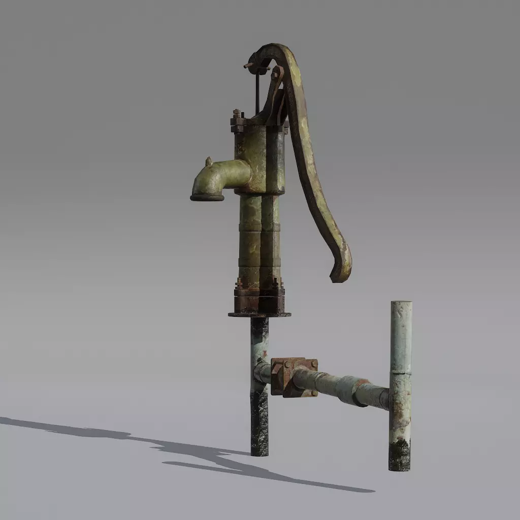 HandPump  Low-poly 3D model_0