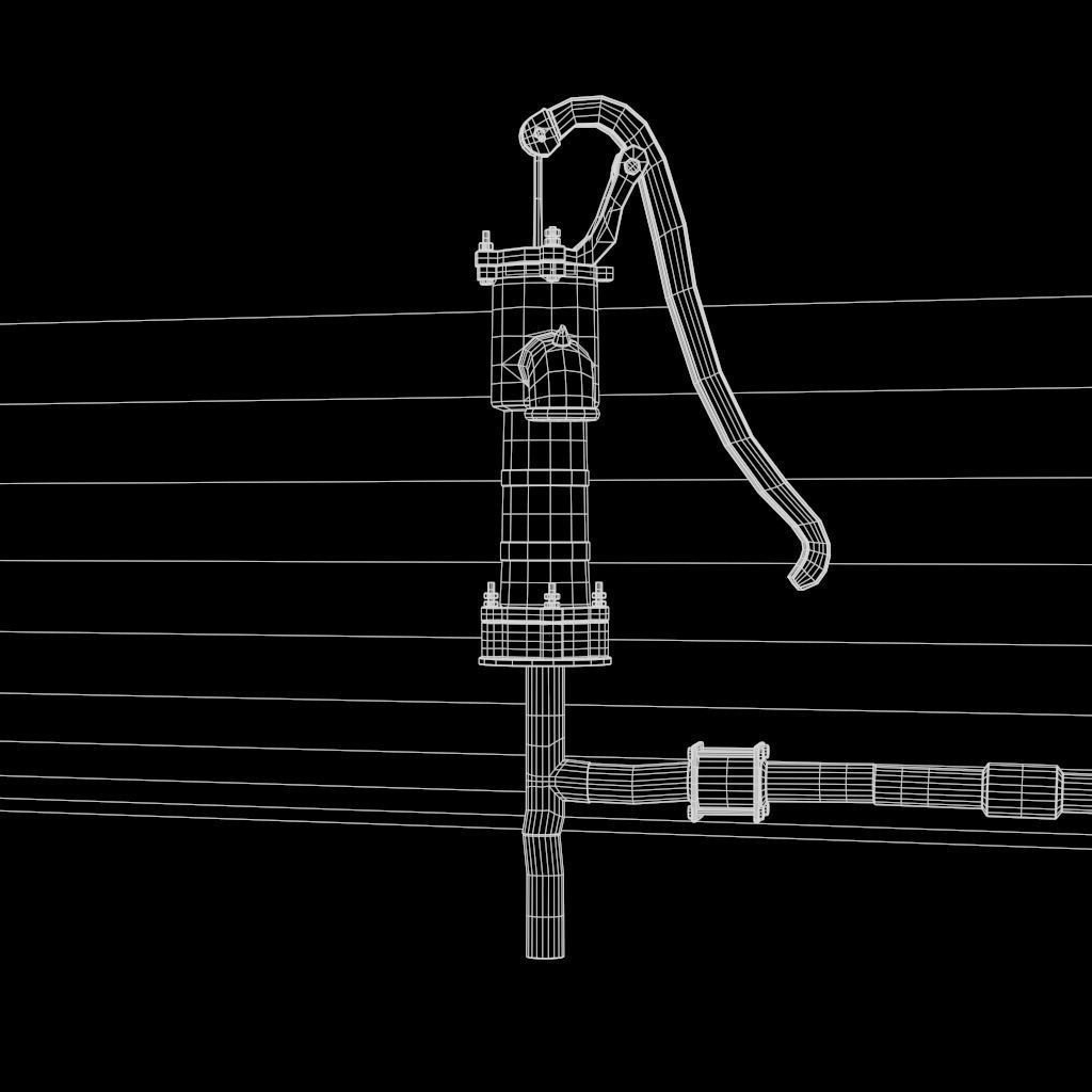 HandPump  Low-poly 3D model_29