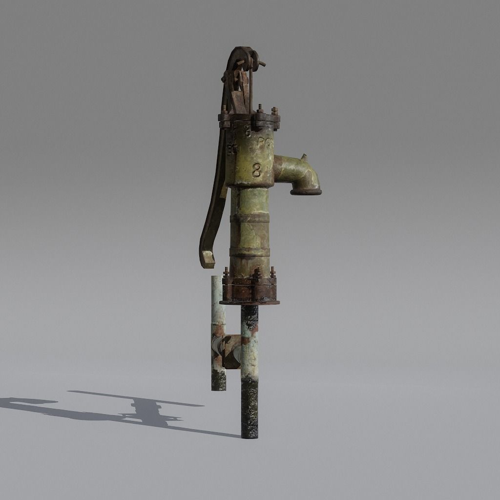 HandPump  Low-poly 3D model_12
