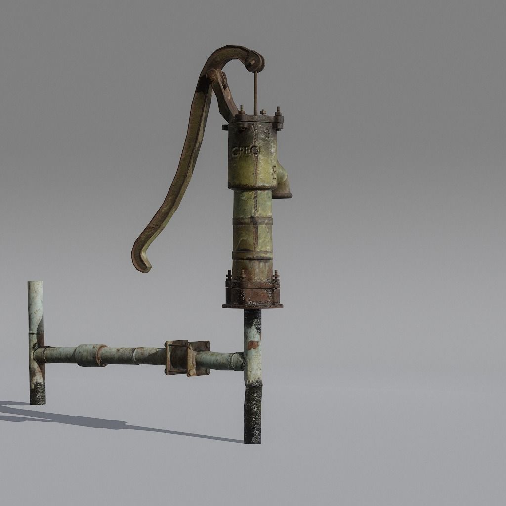 HandPump  Low-poly 3D model_15