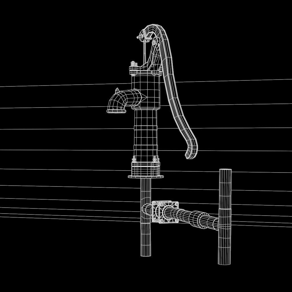 HandPump  Low-poly 3D model_25