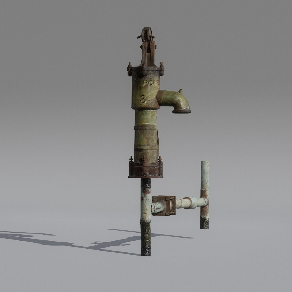HandPump  Low-poly 3D model_10