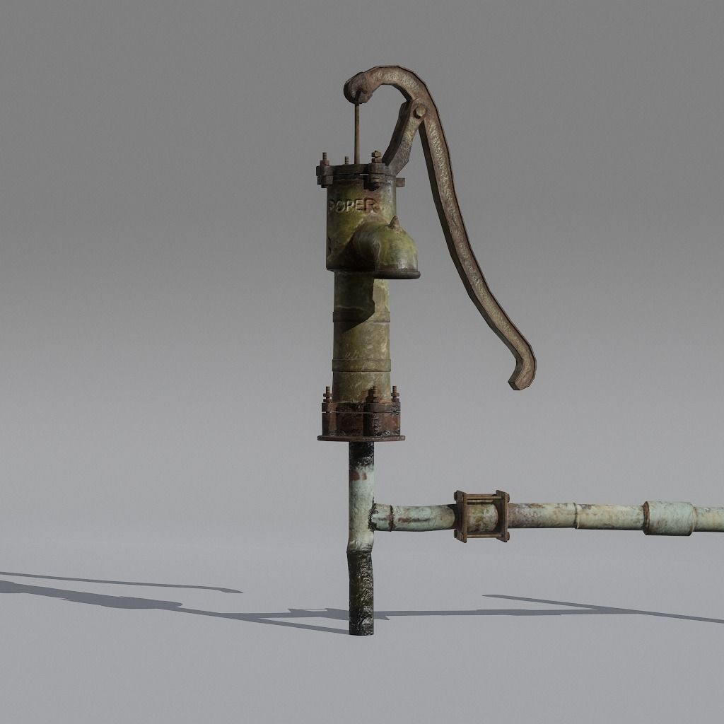 HandPump  Low-poly 3D model_6