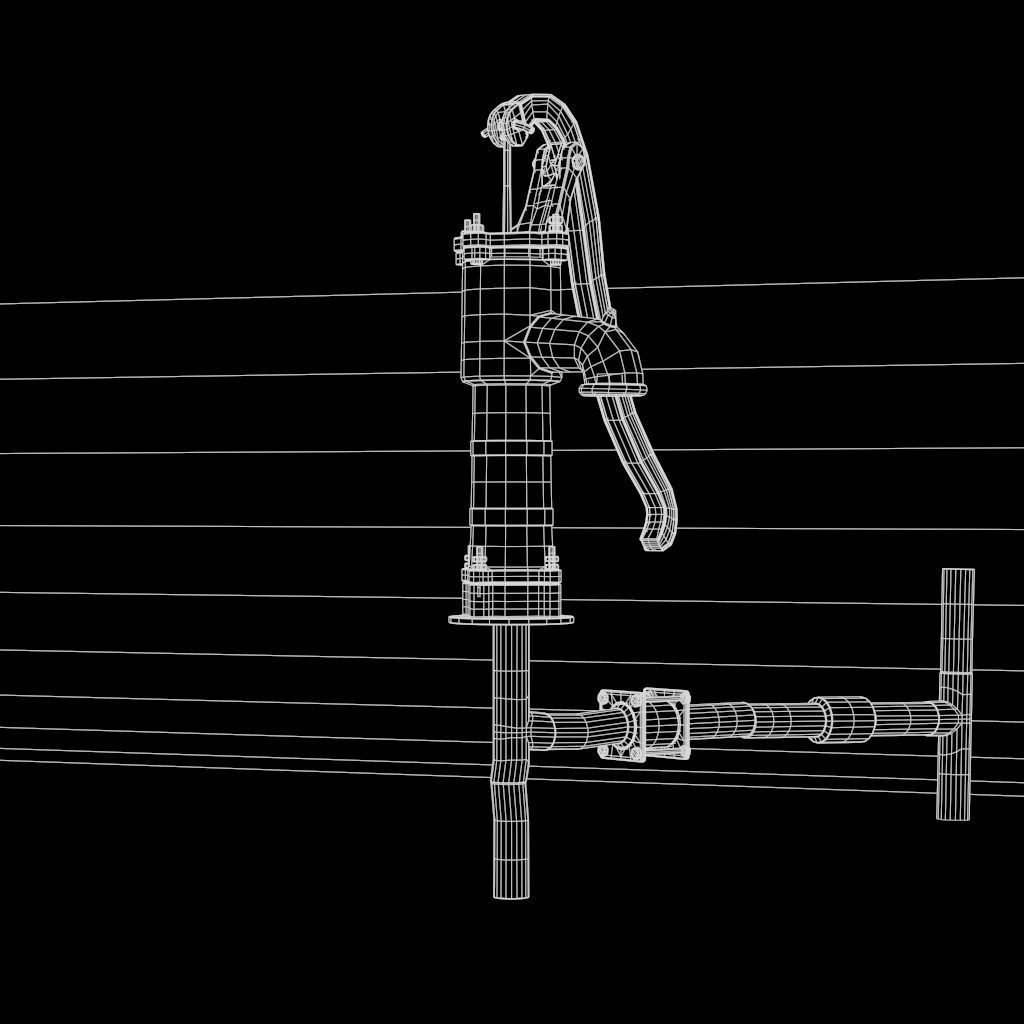 HandPump  Low-poly 3D model_32