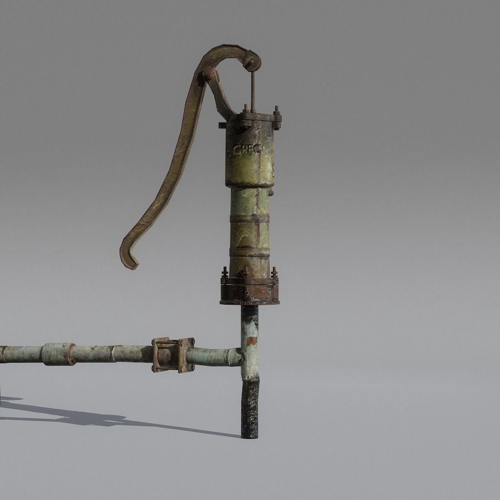 HandPump  Low-poly 3D model_16