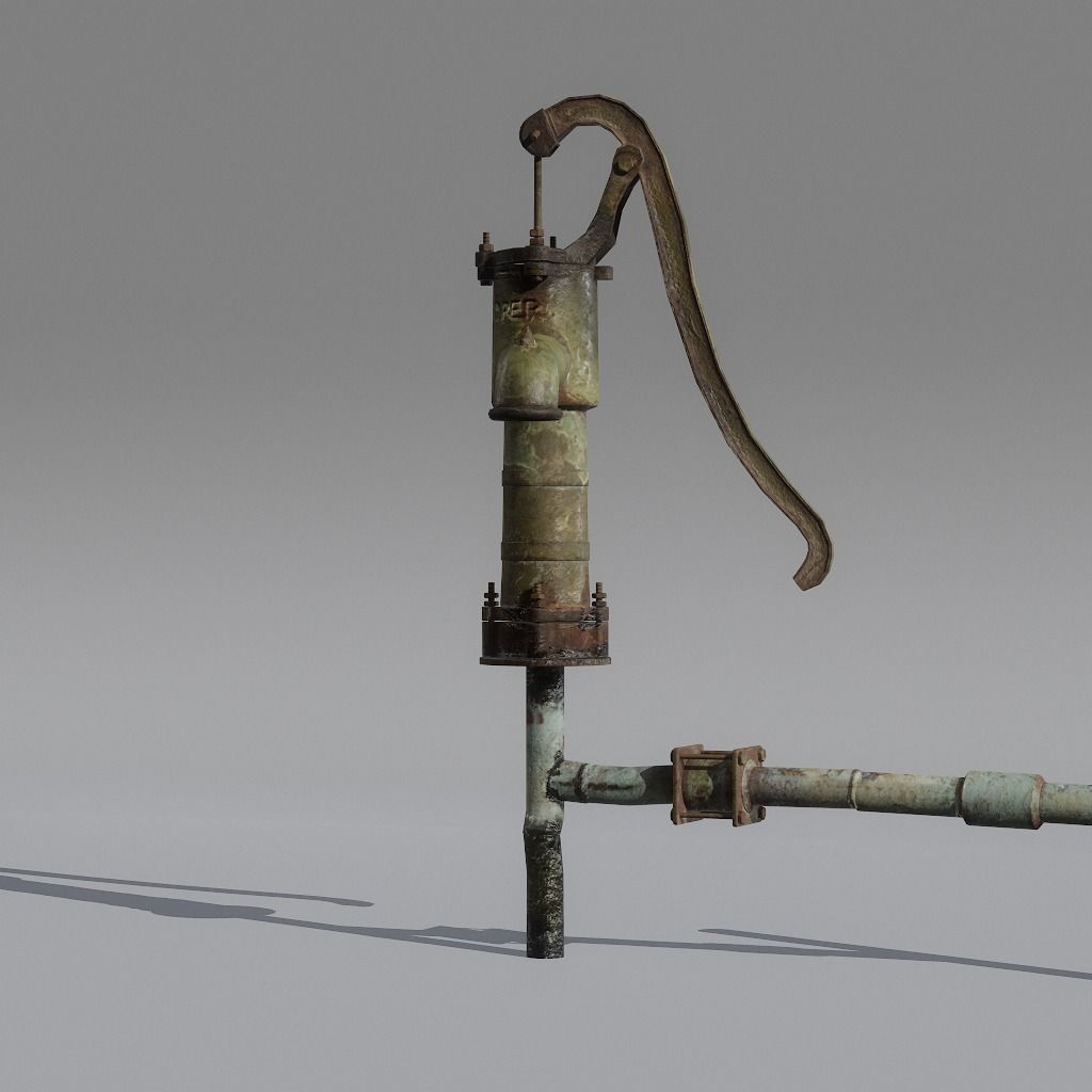HandPump  Low-poly 3D model_4