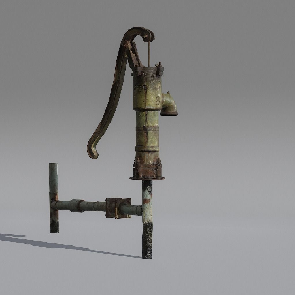 HandPump  Low-poly 3D model_14
