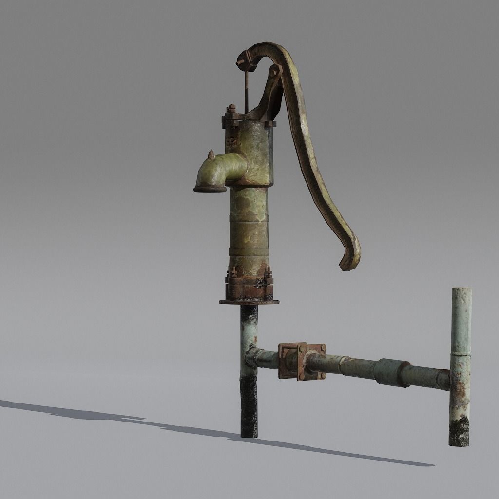 HandPump  Low-poly 3D model_2