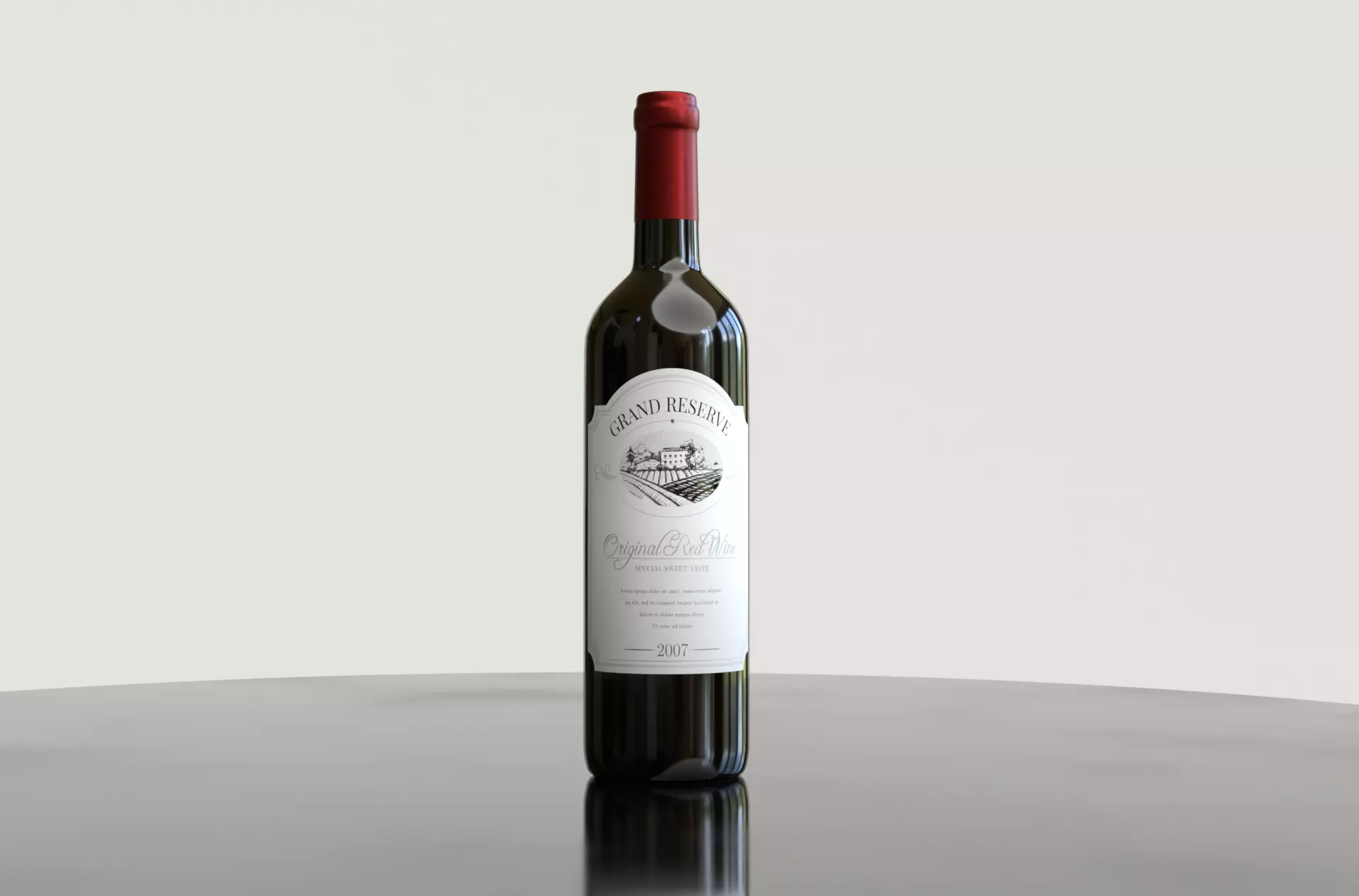 Bottle of wine Grand reserve 3D model