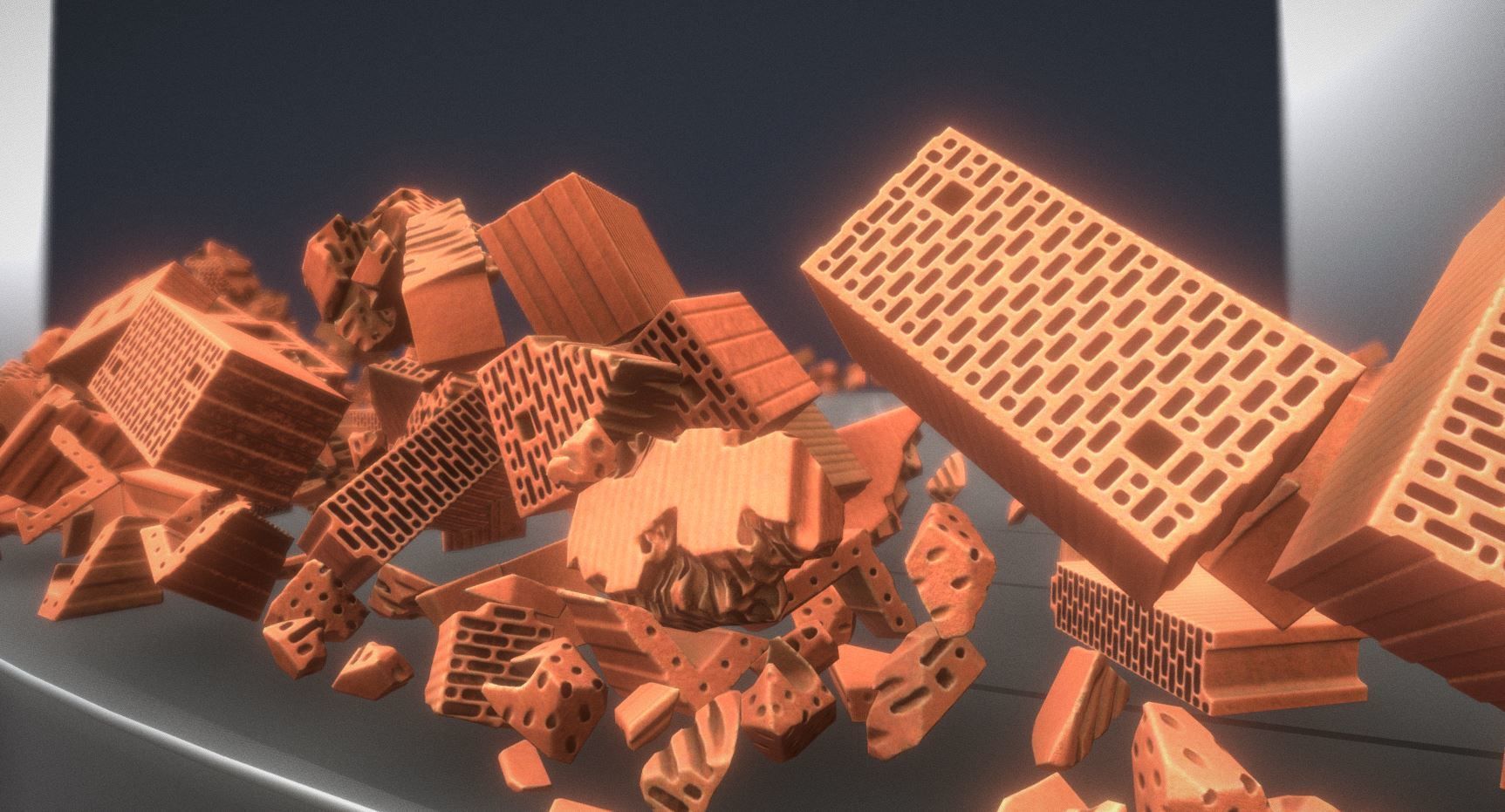 Clay Brick Demolition Waste Low-poly 3D model_10