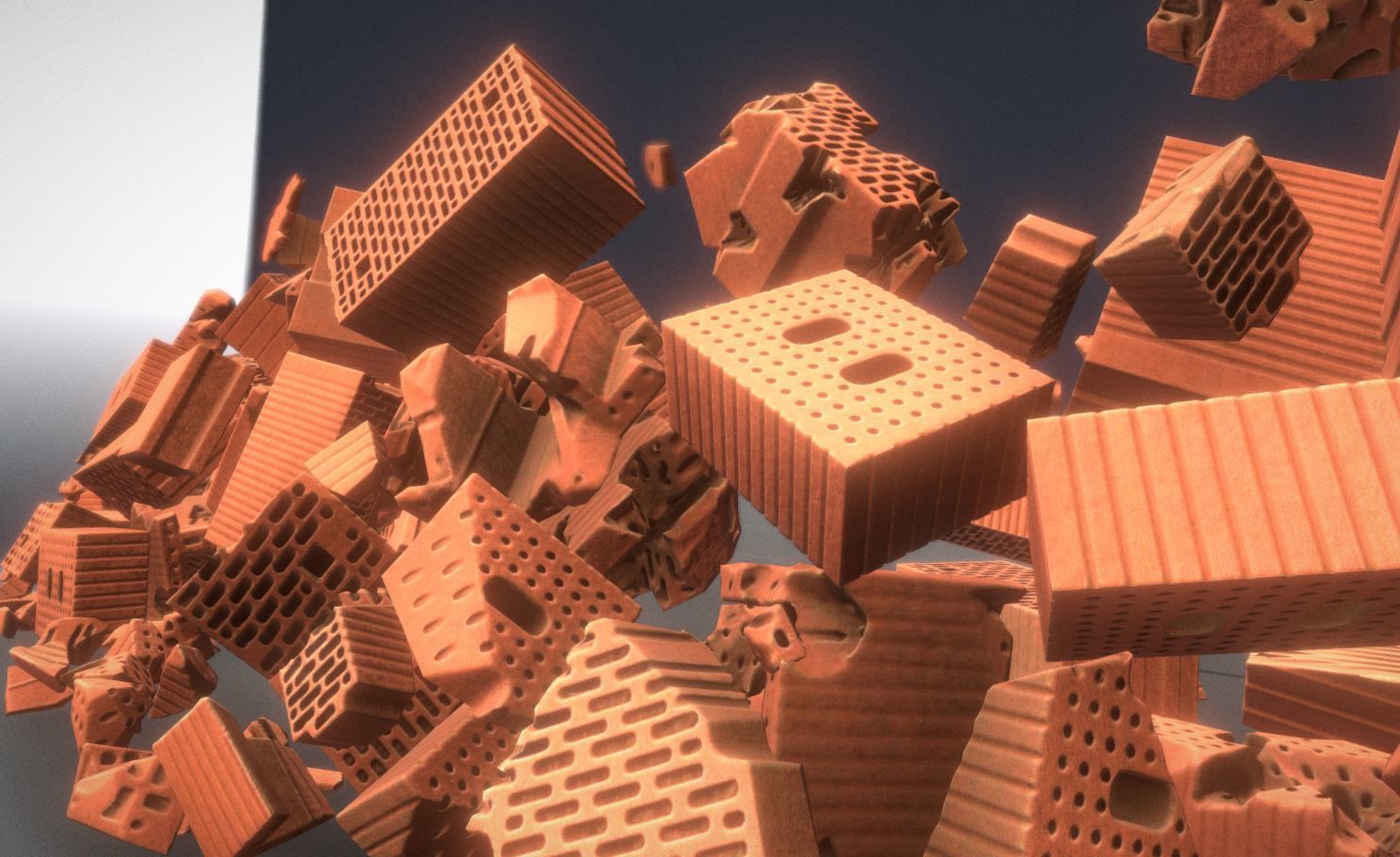 Clay Brick Demolition Waste Low-poly 3D model_19