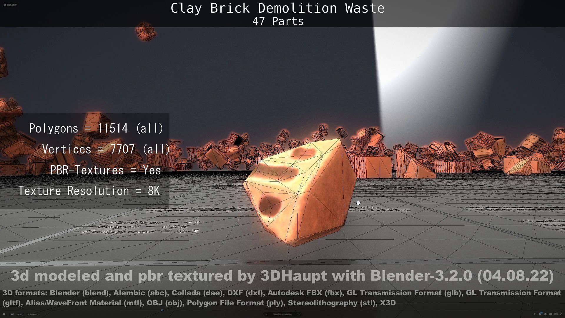 Clay Brick Demolition Waste Low-poly 3D model_57