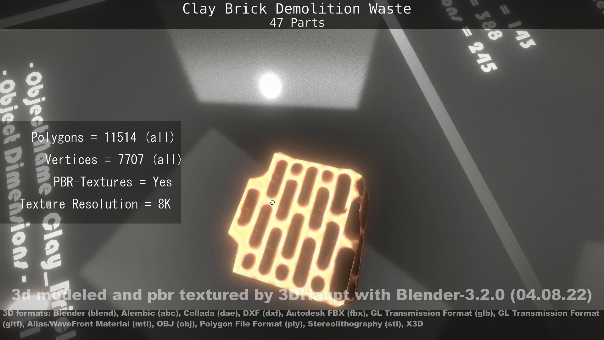 Clay Brick Demolition Waste Low-poly 3D model_142