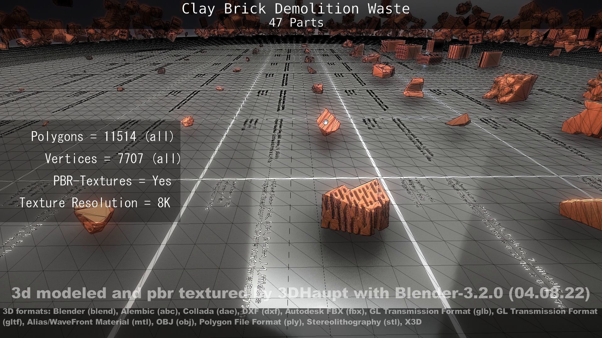 Clay Brick Demolition Waste Low-poly 3D model_31
