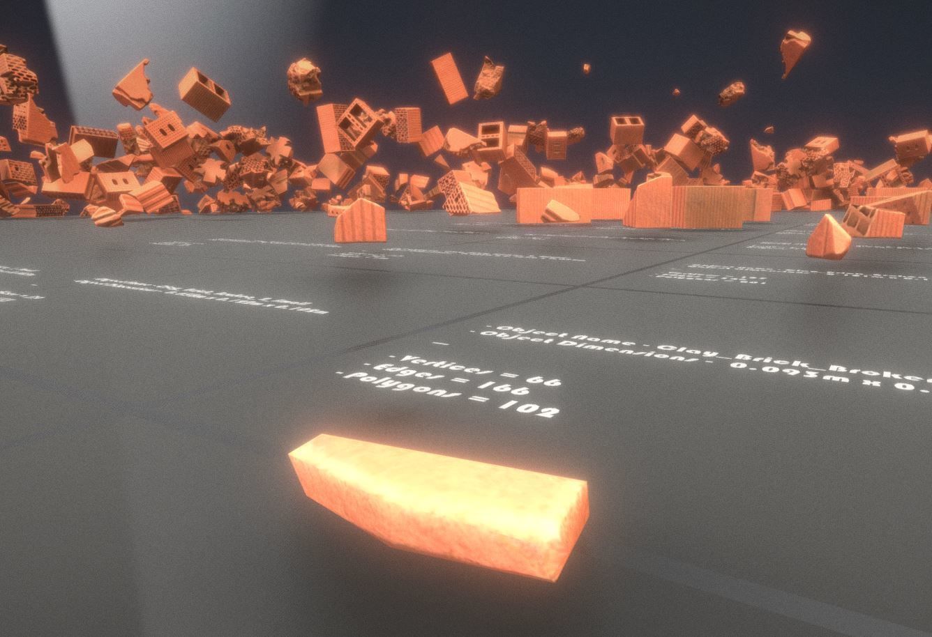 Clay Brick Demolition Waste Low-poly 3D model_15