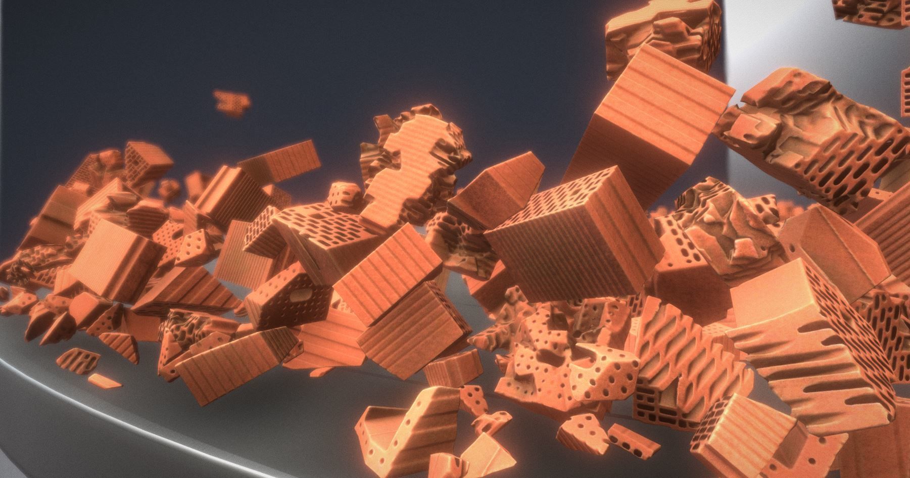 Clay Brick Demolition Waste Low-poly 3D model_20