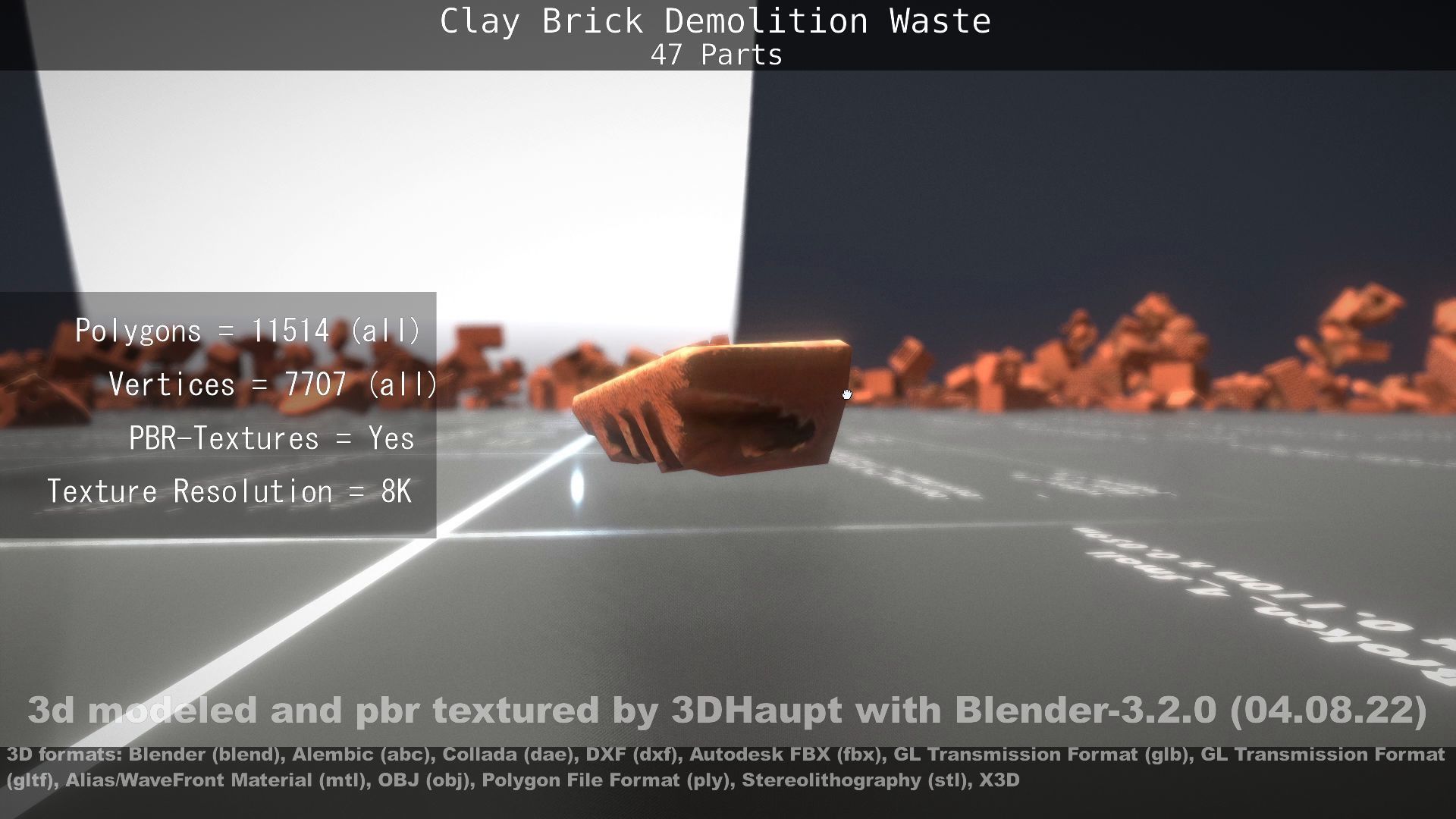 Clay Brick Demolition Waste Low-poly 3D model_79