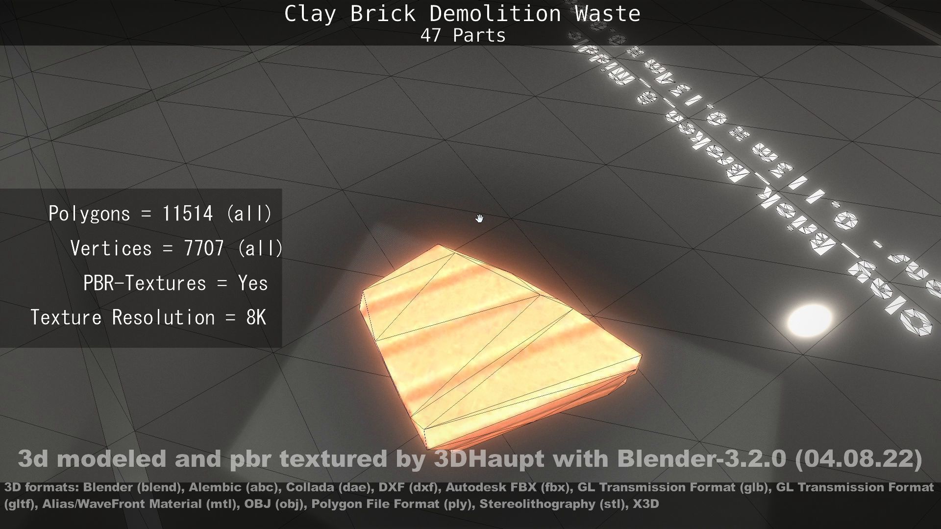 Clay Brick Demolition Waste Low-poly 3D model_59
