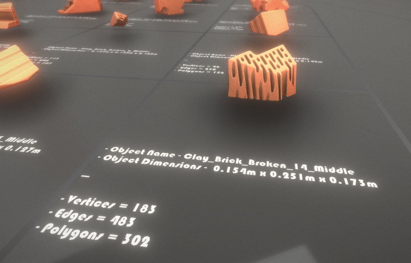 Clay Brick Demolition Waste Low-poly 3D model_23