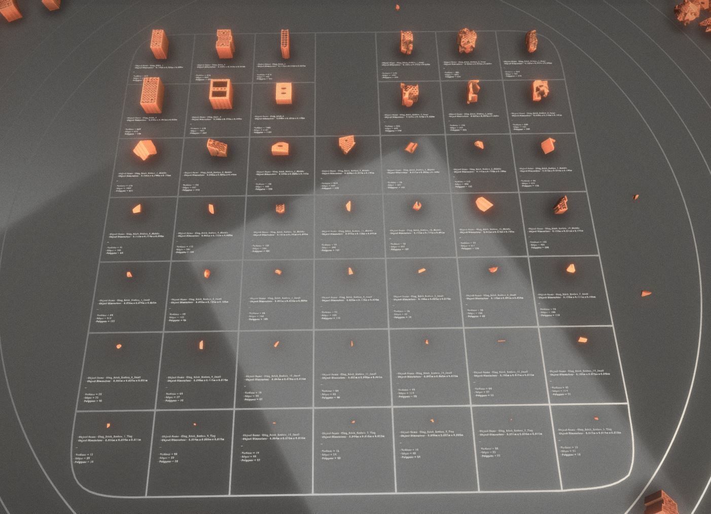 Clay Brick Demolition Waste Low-poly 3D model_8