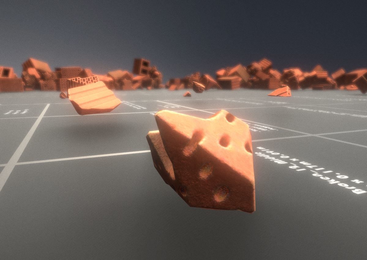 Clay Brick Demolition Waste Low-poly 3D model_21
