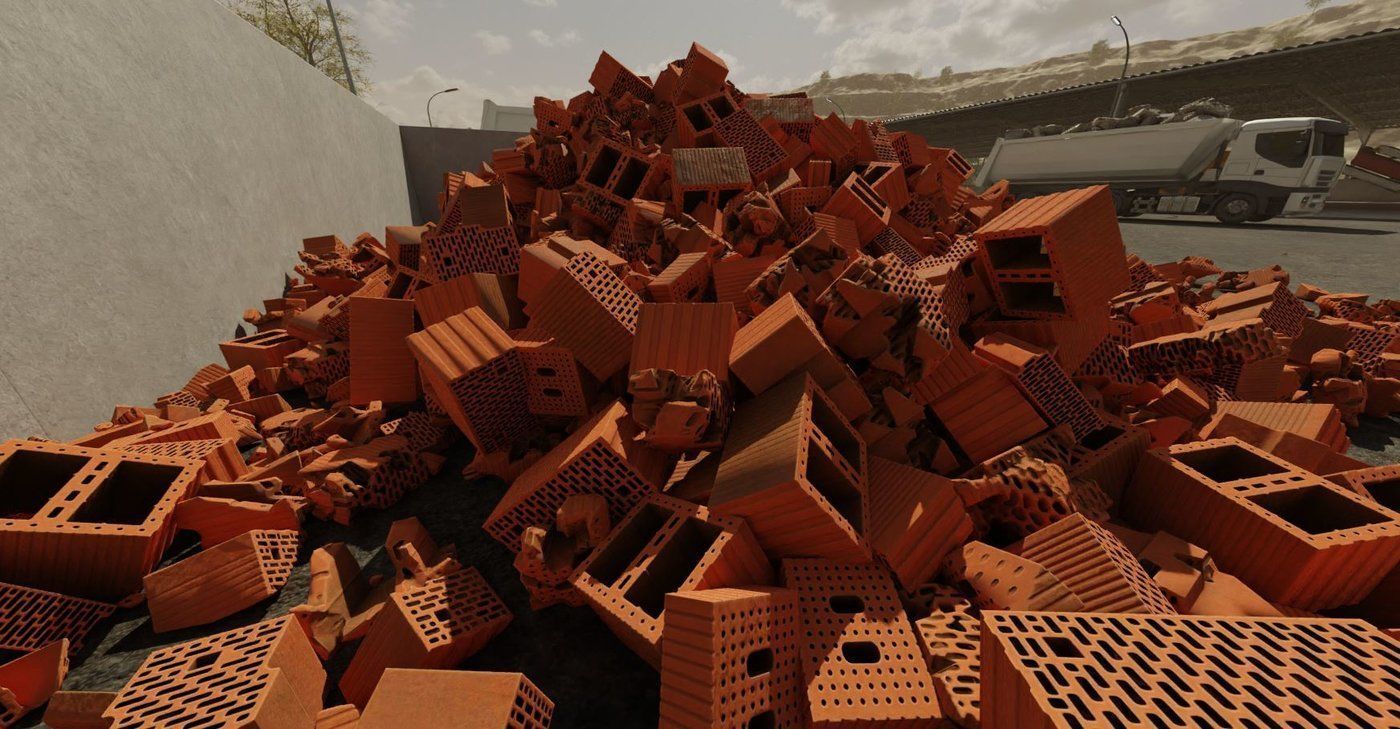 Clay Brick Demolition Waste Low-poly 3D model_7