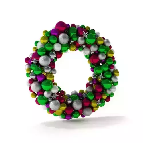 Multicolored Christmas Bulb Wreath