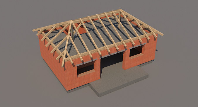 House Construction Site 002 Low-poly 3D model 6