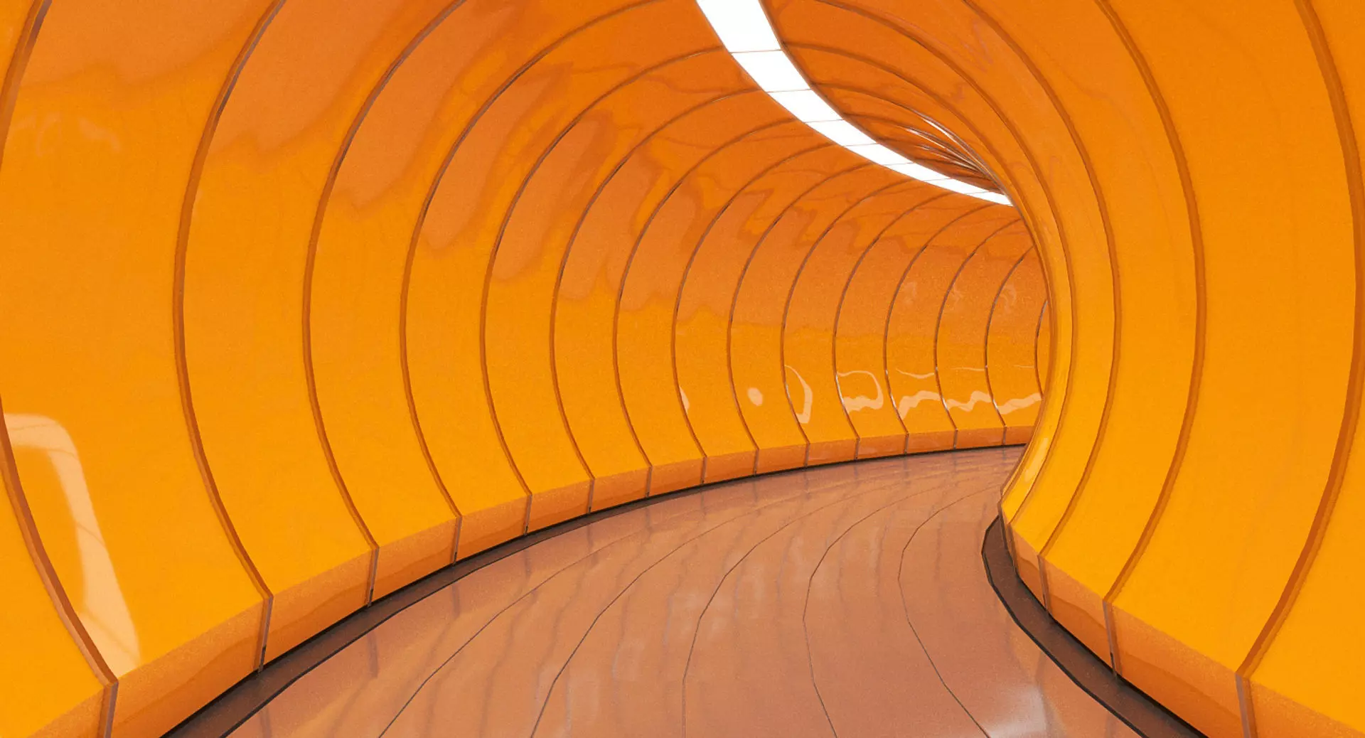 Circular Futuristic Corridor 3D model_0