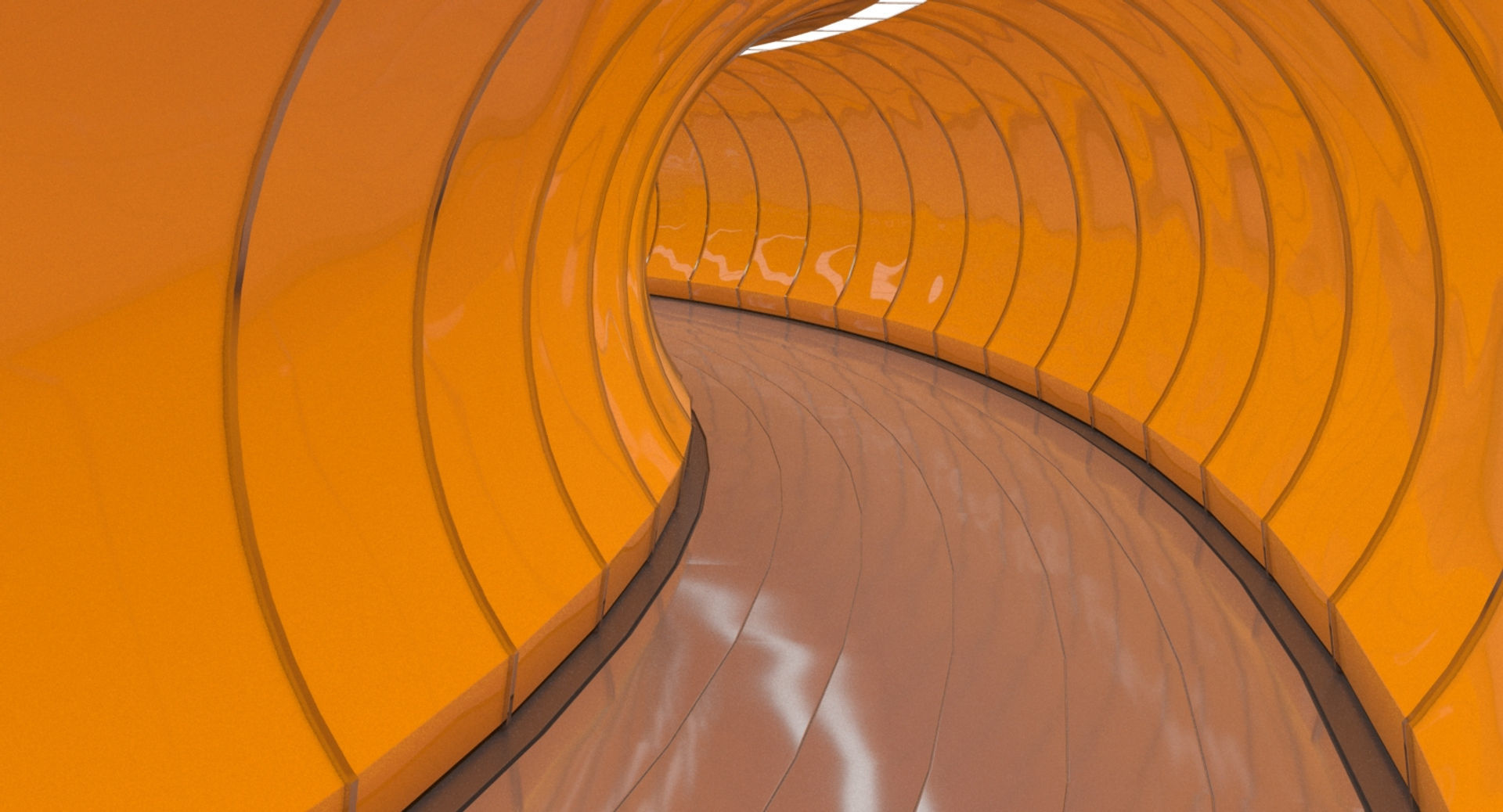 Circular Futuristic Corridor 3D model_4