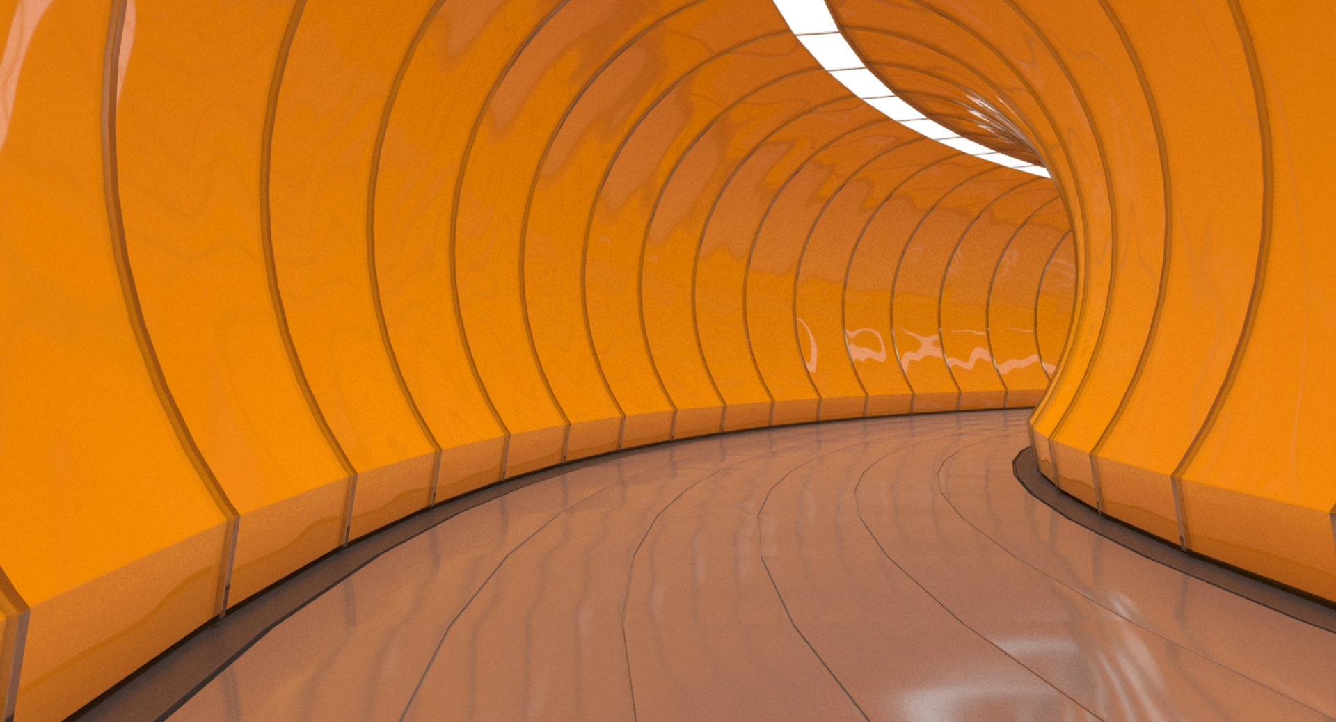 Circular Futuristic Corridor 3D model_5