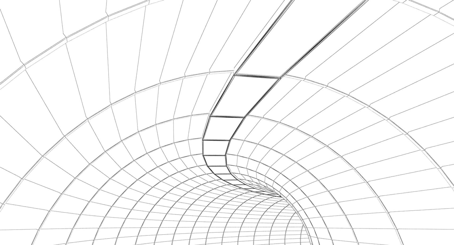 Circular Futuristic Corridor 3D model_9