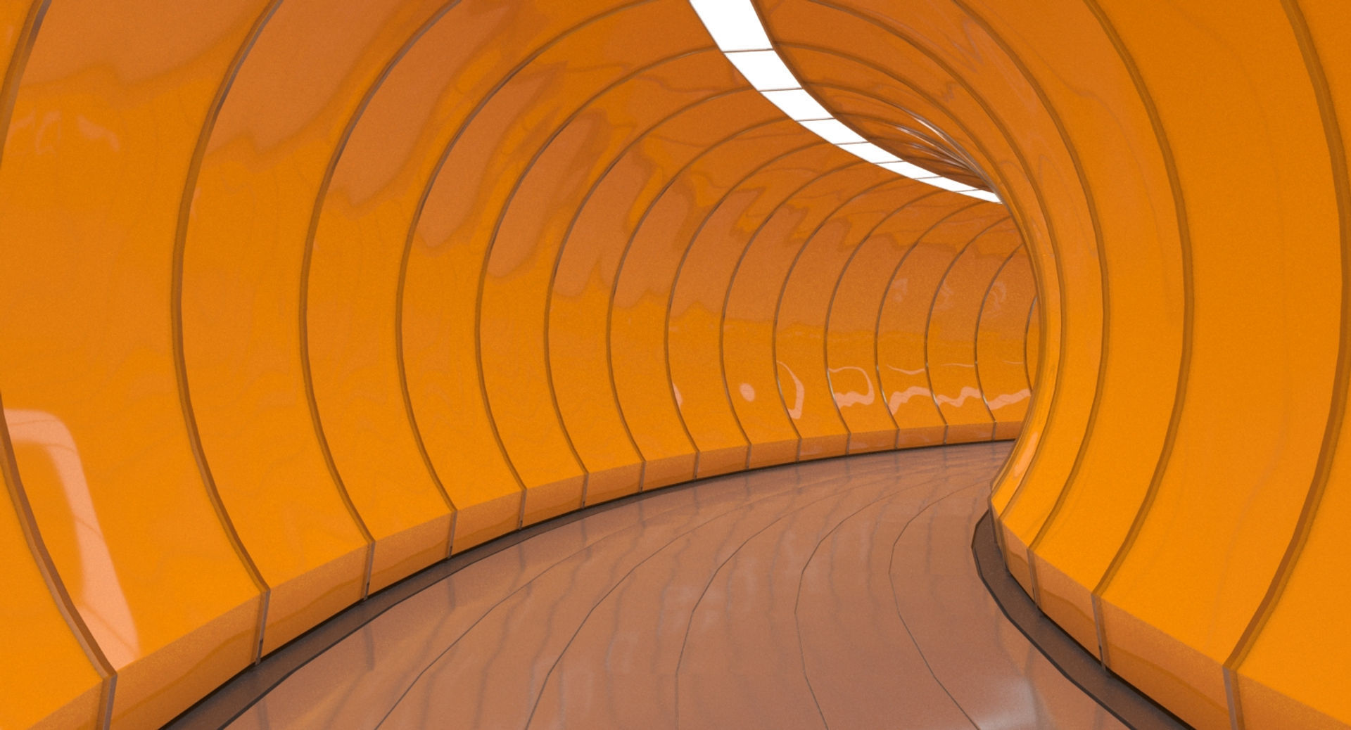 Circular Futuristic Corridor 3D model_10