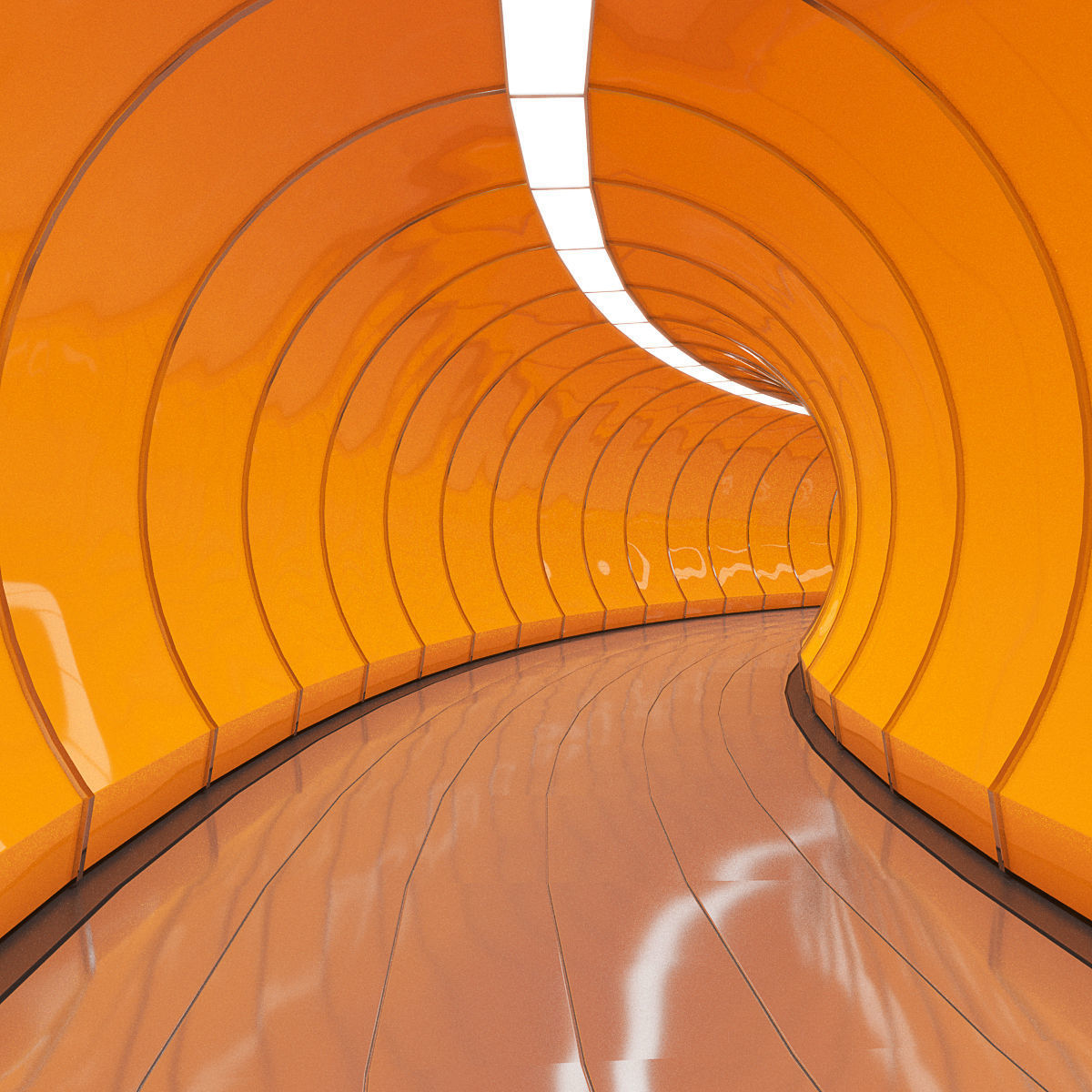Circular Futuristic Corridor 3D model_11