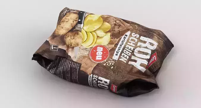 Potato Chip Crisp Packet 3D model