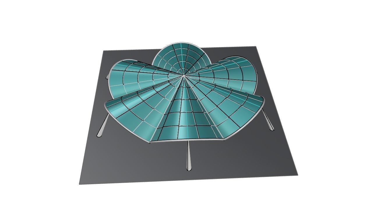 Architectural Pavilion Structure 6 sides 3D model_28