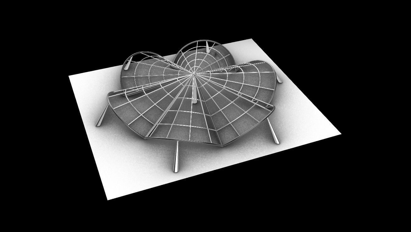 Architectural Pavilion Structure 6 sides 3D model_20