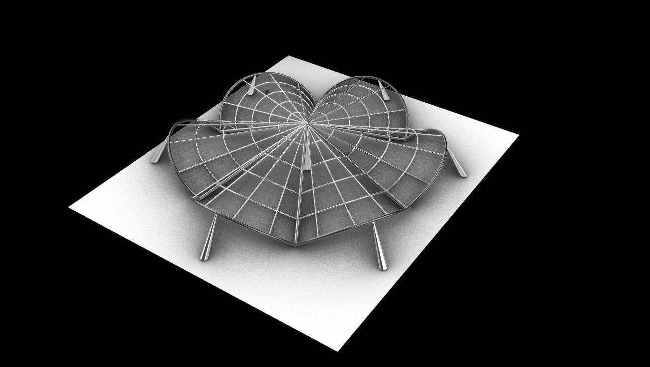 Architectural Pavilion Structure 6 sides 3D model_19